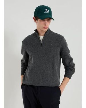 Hackett Pull À Col Montant En Laine - Gris