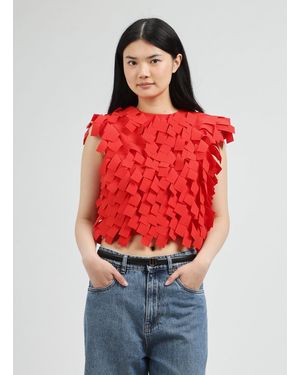 A.W.A.K.E. MODE Top à franges - Rouge