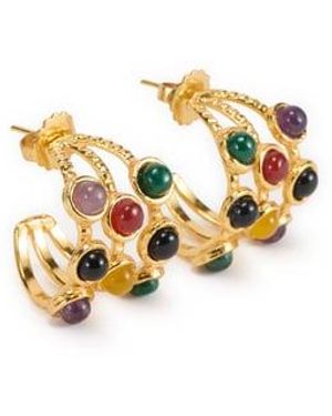 Sylvia Toledano Boucles D'Oreille En Laiton Et Pierre - Métallisé