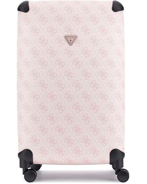 Guess Valise Trolley Berta imprimée monogramme - Rose