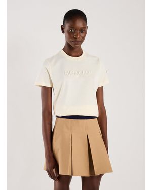 Moncler T-shirt à logo en coton - Neutre