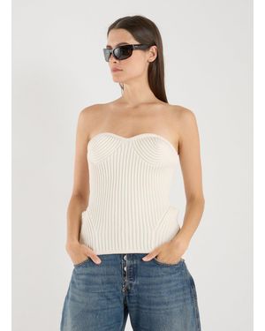 Jean Paul Gaultier Top bustier en laine - Blanc