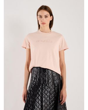 Moncler T-shirt à logo en coton - Noir