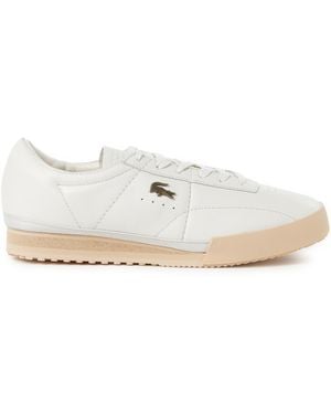 Lacoste Baskets unies en cuir mélangé - Blanc