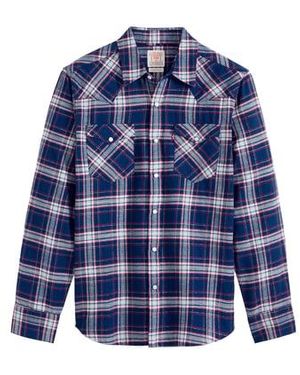 Levi's Chemise À Carreaux En Coton Mélangé - Bleu
