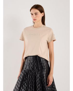 Moncler T-shirt à logo en coton - Noir
