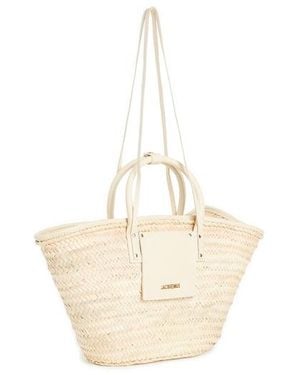 Jacquemus Le Panier Soli En Raphia - Neutre