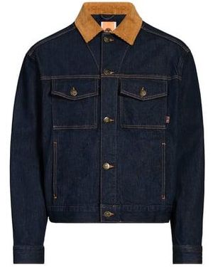 Timberland Blouson Col Classique En Coton Mélangé - Bleu