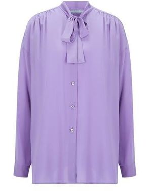 Prada Chemisier en crêpe de Chine - Violet