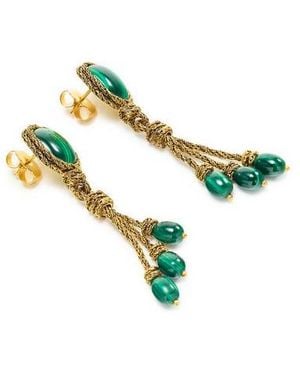 Aurelie Bidermann Boucles D'Oreille Miki En Malachite - Vert