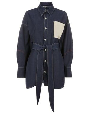 MYBESTFRIENDS Robe Mini Lana En Coton - Bleu