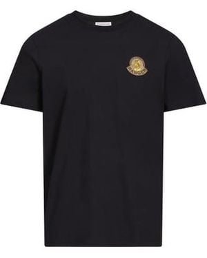 Moncler T-Shirt Col Rond En Coton - Noir