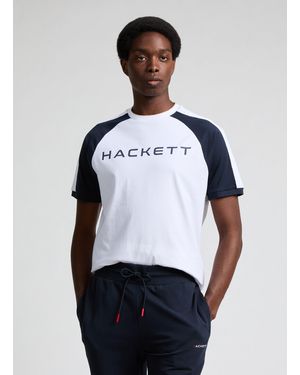 Hackett T-shirt à logo en coton - Bleu