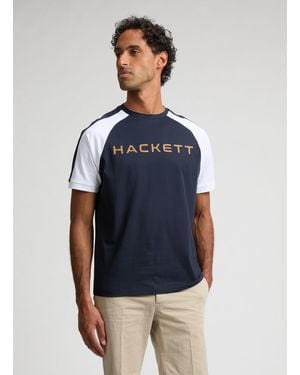 Hackett T-shirt à logo en coton - Bleu