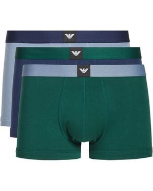 Emporio Armani Lot de 3 boxers en coton - Vert