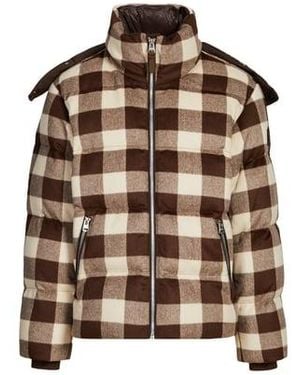 Mackage Doudoune À Carreaux À Capuche Ajustable - Marron