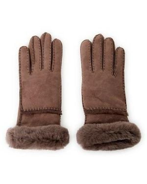 UGG Gants En Cuir Suédé - Marron