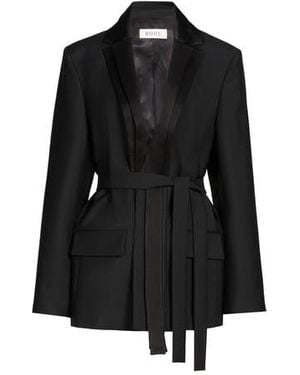 RÓHE Frames Veste De Costume À Revers En Satin - Noir