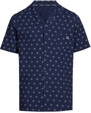 Hom Ensemble de pyjama en coton à motif - Bleu