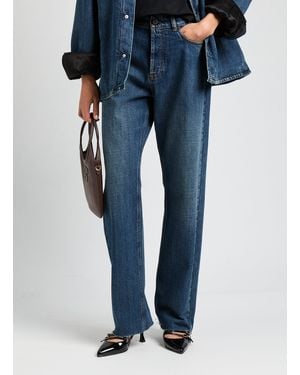Miu Miu Jean droit en coton - Bleu