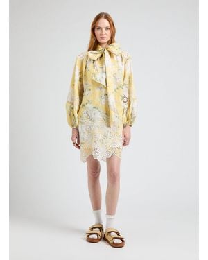 Zimmermann Robe courte Acacia en lin - Blanc