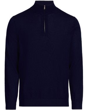 SELECTED Pull droit en laine mérinos - Bleu