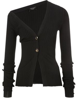 A.W.A.K.E. MODE Cardigan en maille côtelée - Noir