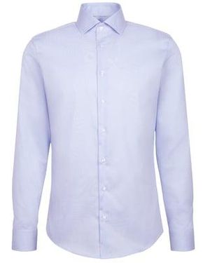 Seidensticker Chemise Rayée Slim En Coton - Bleu