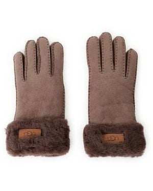 UGG Gants En Cuir Suédé - Marron