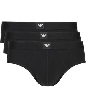 Emporio Armani Lot de 3 slips en coton - Noir