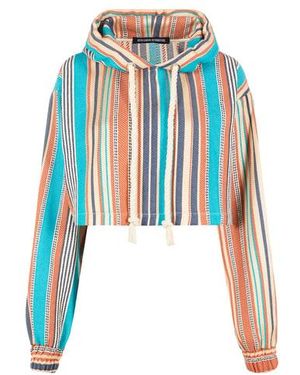 BENJAMIN BENMOYAL Hoodie Rayé Court - Bleu