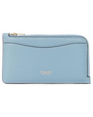 COACH Porte-cartes en cuir - Bleu