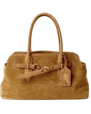 Miu Miu Sac cabas Aventure en cuir suédé - Métallisé