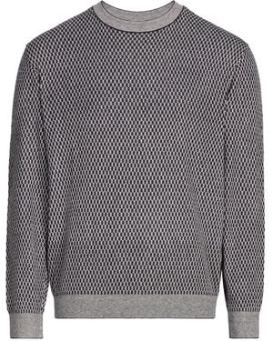 ARMANI EXCHANGE Pull à motif en coton mélangée - Gris