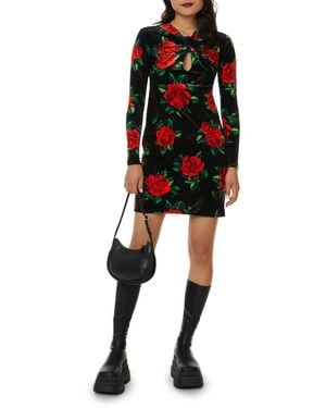 Quinn Robe à imprimé en velours - Noir