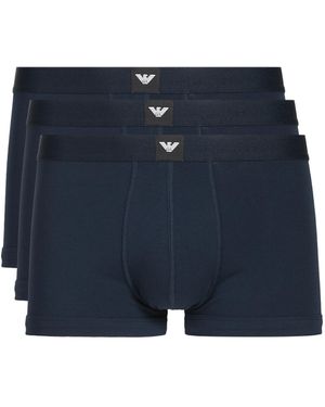 Emporio Armani Lot de 3 boxers en coton - Bleu