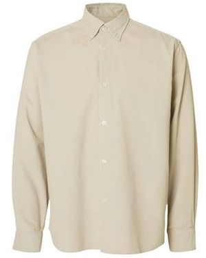 SELECTED Chemise Col Américain En Coton - Neutre