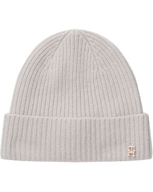 Tommy Hilfiger Bonnet en cachemire - Blanc