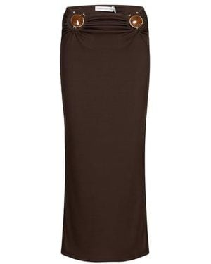 Christopher Esber Jupe Midi Froncée Mineral Stone - Marron