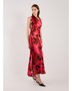 Victoria Beckham Robe longue à imprimé fleuri en soie - Rouge