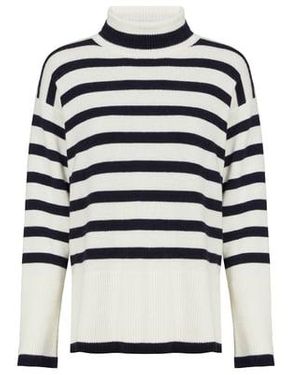 SAISON 1865 Pull Marinière Vripe - Blanc