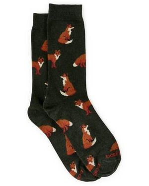 Doré Doré Chaussettes Mi-Hautes Imprimées - Noir