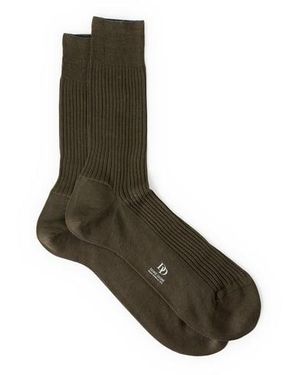 Doré Doré Chaussettes Mi-Hautes Côtelées En Coton - Marron