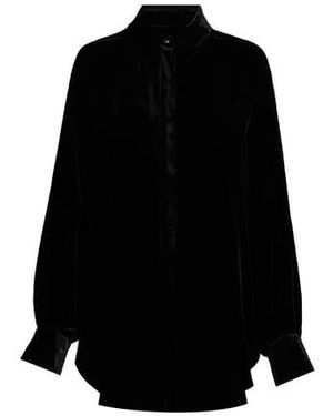 R2W Chemise Velours Col Classique - Noir