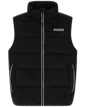 Guess Doudoune Sans Manches Col Montant - Noir