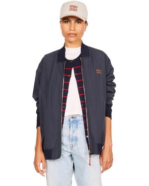 Miu Miu Blouson en coton - Bleu