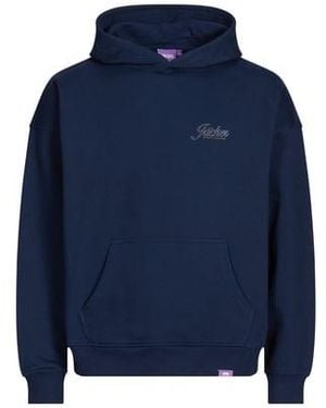 Jacker Sweat Droit À Capuche En Coton - Bleu