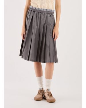 Miu Miu Jupe plissée en soie technique - Multicolore