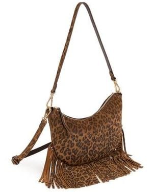 Nat & Nin Sac À Bandoulière Lune Franges En Cuir - Blanc