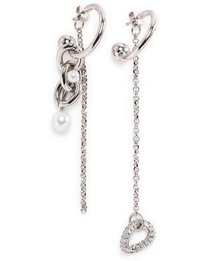 Justine Clenquet Boucles d'oreilles à perles Abel - Blanc